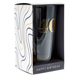 Card Factory Blue & Gold 40th Birthday Pint Glass
