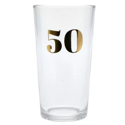 Hot Blue & Gold 50th Birthday Pint Glass 50Th Birthday|Glassware