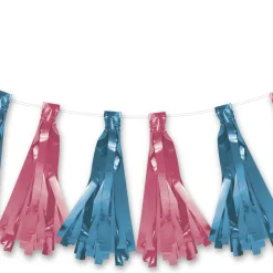 Card Factory Blue & Pink Foil Tassel Gender Reveal Garland