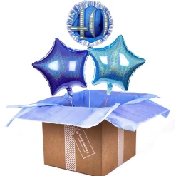 New Blue & Silver 40th Birthday Balloon Bouquet - DELIVERED INFLATED! 40Th Birthday|Birthday Party