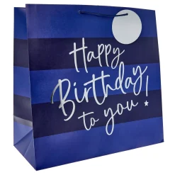 Outlet Blue Happy Birthday Giant Square Gift Bag Kids Gift Wrap For Kids|Gift Wrap For Him