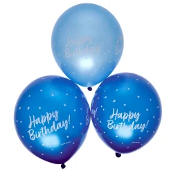 Kids Card Factory Blue Latex Happy Birthday Balloons - Pack of 6