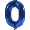 Hot Blue Number 0 Foil Giant Helium Balloon - Uninflated 100Th Birthday|90Th Birthday