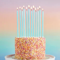 Hot Blue Tall Skinny Cake Candles - Pack of 12 Cake Candles|Birthday Party