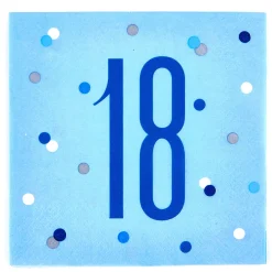 Online Blue 18th Birthday Party Tableware & Decorations Bundle - 16 Guests 18Th Birthday|Tableware