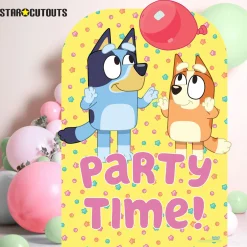 New Bluey & Bingo Party Time Medium Backdrop Cardboard Cutout Cardboard Cutouts|Birthday Party