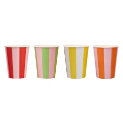 Card Factory Bright Banquet Striped Paper Cups - Pack of 8