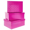 Hot Bright Pink Starry Gift Boxes - Set of 3 Kids Gift Wrap For Babies|Gift Wrap For Kids