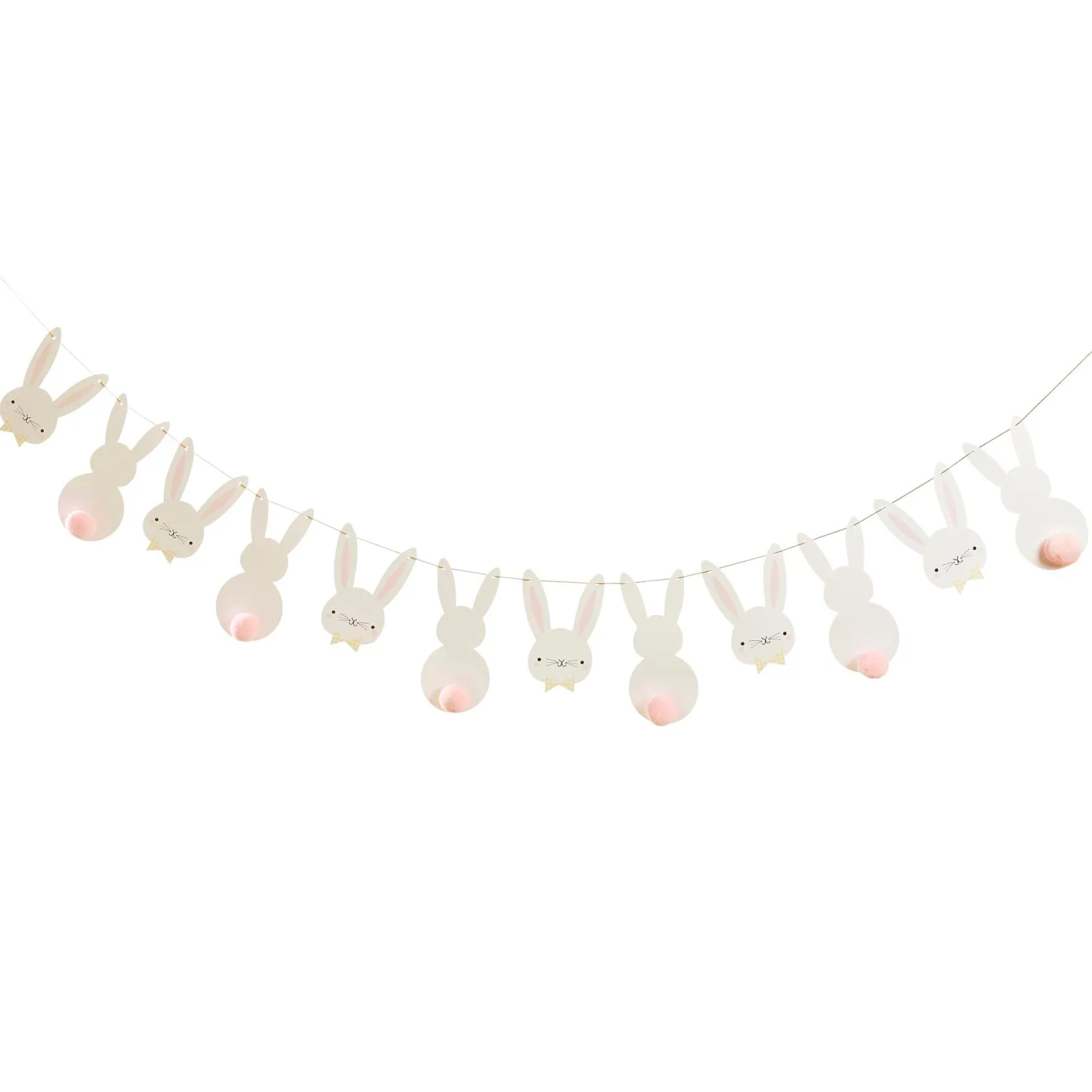 Online Bunny Pom Pom Card Garland 2m Banners & Bunting