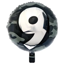 Kids Card Factory Camo 9th Birthday Balloon Bouquet - DELIVERED INFLATED!