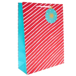 Hot Candy Stripe Extra Large Portrait Christmas Gift Bag Kids Gift Wrap For Kids|Gift Wrap For Him