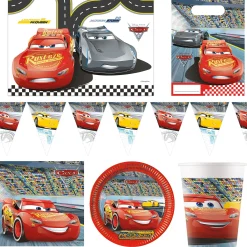 New Cars 3 Party Tableware & Decorations Bundle - 16 Guests Tableware|Birthday Party