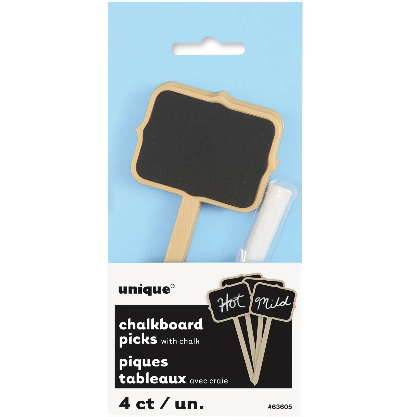 Online Chalkboard Food Sign Picks With Chalk - Pack Of 4 100Th Birthday|90Th Birthday