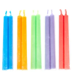 Online Colour Flame Birthday Candles With Holders - Pack Of 10 Cake Candles|Birthday Party