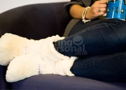 Card Factory Cozy Boots Cream Microwavable Slipper Boots