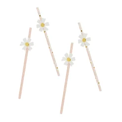 Hot Daisy Paper Straws - Pack of 16 Tableware|Gender Reveal Party