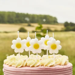Discount Daisy Shaped Cake Candles - Pack of 5 Cake Candles|Birthday Party