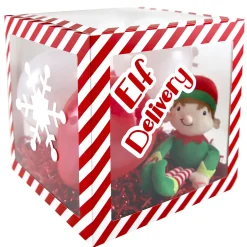 Card Factory Decorative Christmas Elf Balloon Box & 4 Latex Balloons