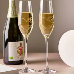 Online Diamante String Of Love Champagne Flute Pair Glassware|New Home Gifts