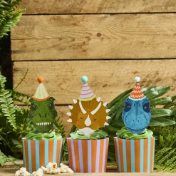 Card Factory Dinosaur Food Picks & Food Cup Set - Pack of 12