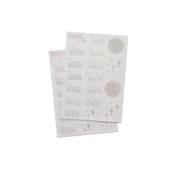 New Disco Team Bride Stickers - 2 Sheets Bags & Favours|Hen Party