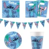 Disney Stitch Party Tableware & Decorations Bundle - 16 Guests Birthday Party|Tableware