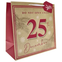Kids Card Factory Do Not Open Until 25th December Giant Square Christmas Gift Bag