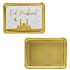 Hot Eid Mubarak Card Platters - Pack of 2 Tableware