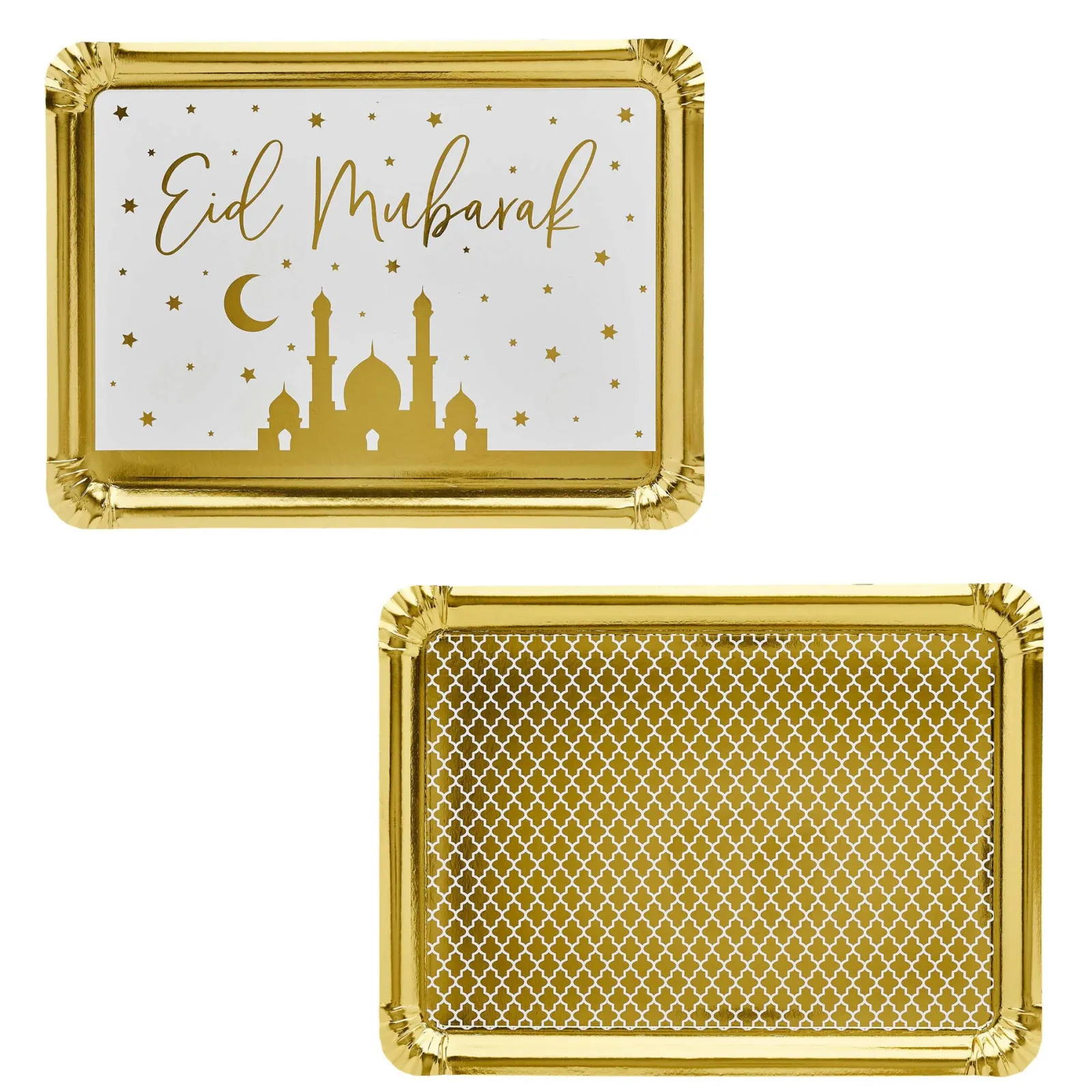 Hot Eid Mubarak Card Platters - Pack of 2 Tableware