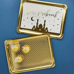 Hot Eid Mubarak Card Platters - Pack of 2 Tableware