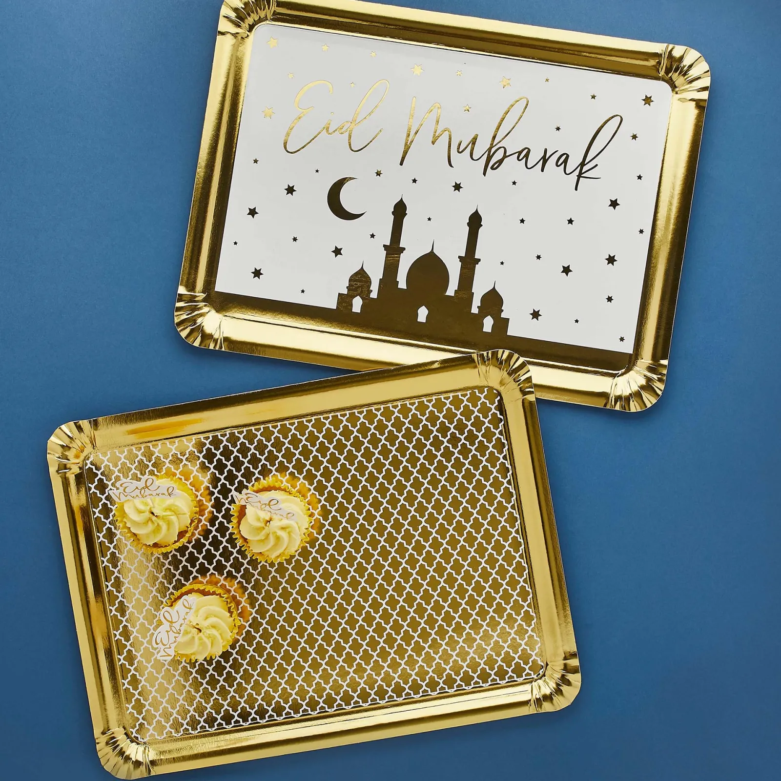 Hot Eid Mubarak Card Platters - Pack of 2 Tableware