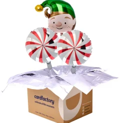 Kids Card Factory Elf & Candy Cane Balloon Bouquet - DELIVERED INFLATED!