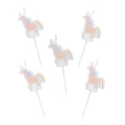 New Enchanted Unicorn Candles - Pack of 5 Cake Candles|Birthday Party