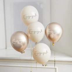 Clearance Engaged 12-Inch Latex Balloons - Pack of 5 Engagement Party|Balloons For Her