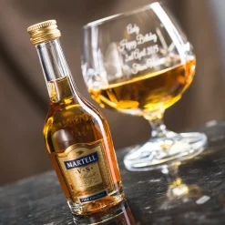 Card Factory Engraved Crystal Brandy Glass & Brandy Gift Set