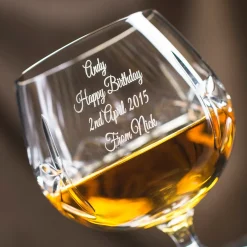 Card Factory Engraved Crystal Brandy Glass & Brandy Gift Set