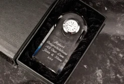 Engraved Crystal Clock Jewellery & Keepsakes|Anniversary Gifts