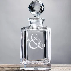 Discount Engraved Crystal Decanter - Ampersand Initials Personalised Engraved Gifts|Glassware