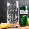 Card Factory Engraved Crystal Highball Glass with Gin & Tonic Can - Gin O'Clock