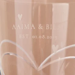 Discount Engraved Glass Vase Embellished with Crystals - Love Hearts Personalised Engraved Gifts|Glassware