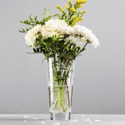 Card Factory Engraved Glass Vase Embellished with Crystals