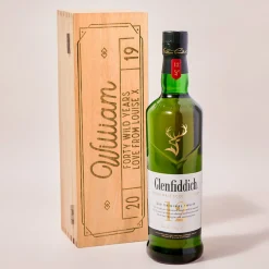 Card Factory Engraved Luxury Wooden Whisky Box Glenfiddich Whisky - Classic