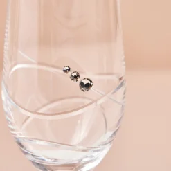 Card Factory Engraved Set Of Two Champagne Flutes embellished with Crystals - Names and Love Hearts