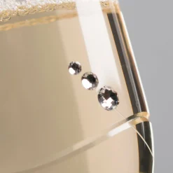 Card Factory Engraved Set Of Two Champagne Flutes Embellished with Crystals - Swirls