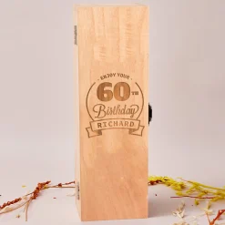 Engraved Wooden Box With Luxury Prosecco - Enjoy Your 60th Birthday 60Th Birthday|Personalised Engraved Gifts