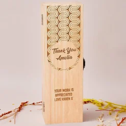 Card Factory Engraved Wooden Box With Luxury Prosecco - Retro