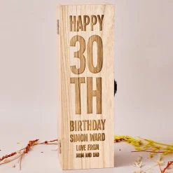 Card Factory Engraved Wooden Box With Luxury Prosecco - 30th Birthday
