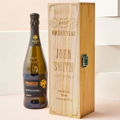 Card Factory Engraved Wooden Box With Luxury Prosecco - Vintage Year