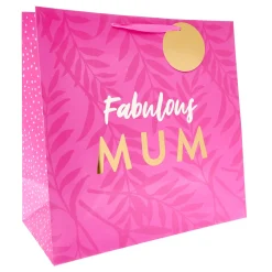 Card Factory Fabulous Mum Pink Giant Square Gift Bag