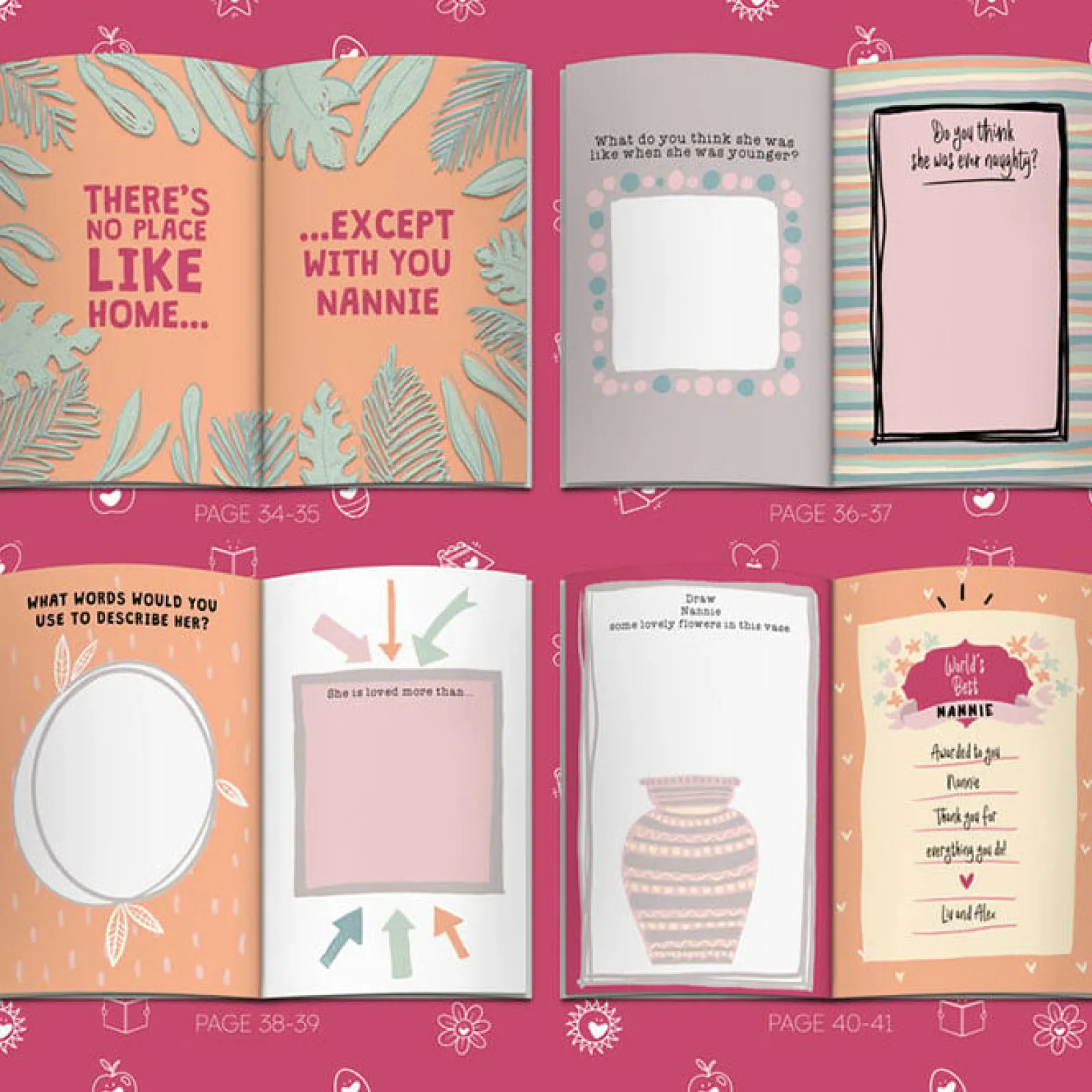 Online Fill in Your Words for Grandma A5 Personalised Book Books|Birthday Gifts